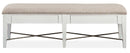 Magnussen Furniture Heron Cove Bench with Upholstered Seat in Chalk White