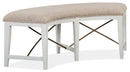 Magnussen Furniture Heron Cove Curved Bench with Upholstered Seat in Chalk White