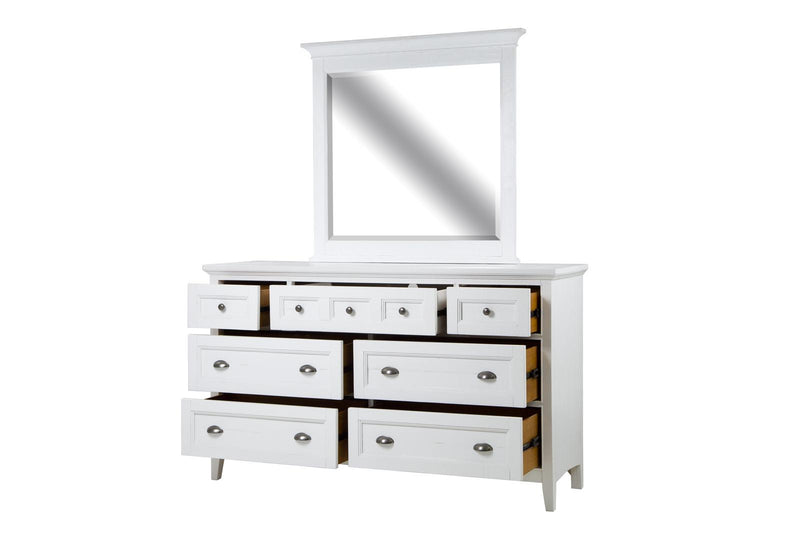 Magnussen Furniture Heron Cove Landscape Mirror in Chalk White