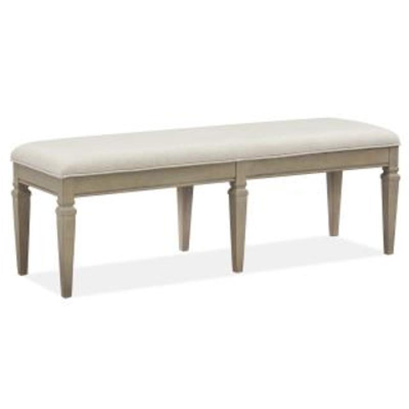 Magnussen Furniture Lancaster Bench with Upholstered Seat in Dovetail Grey