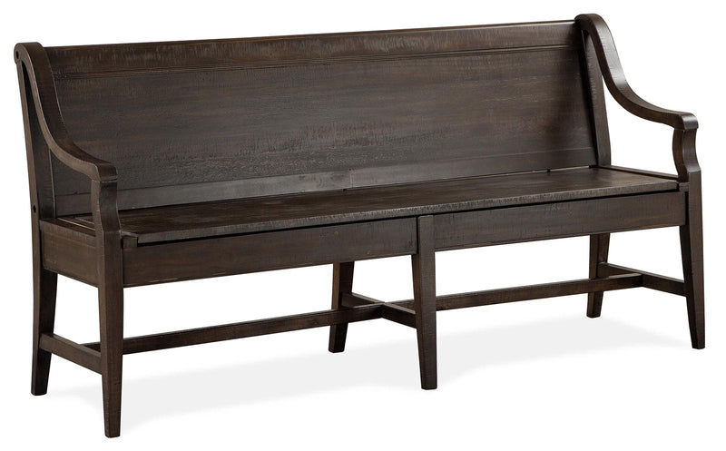 Magnussen Furniture Westley Falls Bench with Back in Graphite