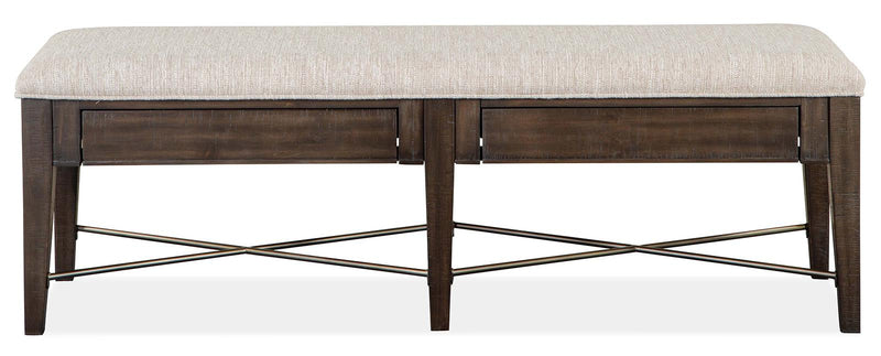 Magnussen Furniture Westley Falls Bench with Upholstered Seat in Graphite