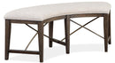 Magnussen Furniture Westley Falls Curved Bench with Upholstered Seat in Graphite