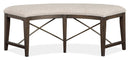 Magnussen Furniture Westley Falls Curved Bench with Upholstered Seat in Graphite
