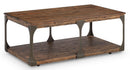 Magnussen Montgomery Rectangular Cocktail Table in Bourbon and Aged Iron
