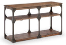 Magnussen Montgomery Rectangular Sofa Table in Bourbon and Aged Iron