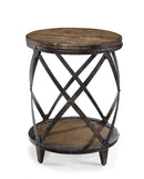 Magnussen Pinebrook Round Accent Table in Distressed Natural Pine