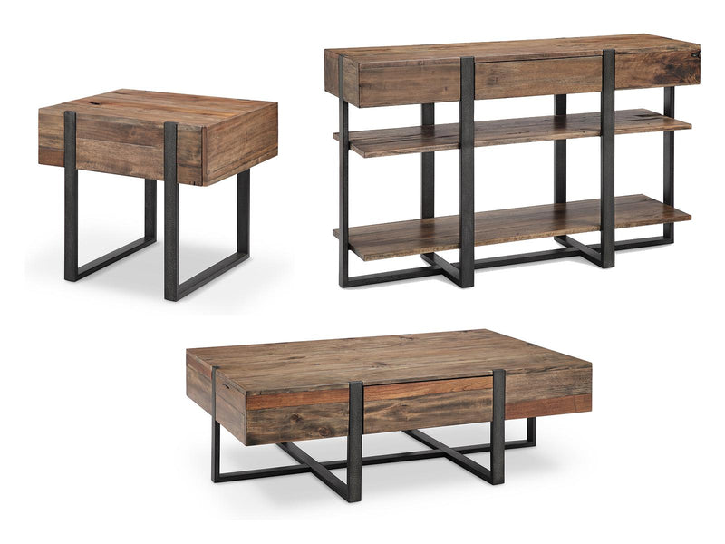 Magnussen Prescott Rectangular Sofa Table in Rustic Honey