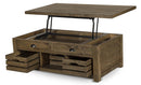 Magnussen Stratton Lift Top Storage Cocktail Table in Warm Nutmeg