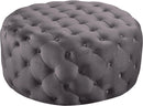 Addison Grey Velvet Ottoman/Bench