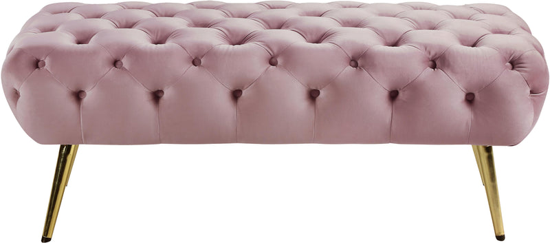 Amara Pink Velvet Bench