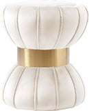 Vino Cream Velvet Ottoman/Stool
