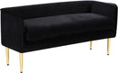 Audrey Black Velvet Bench