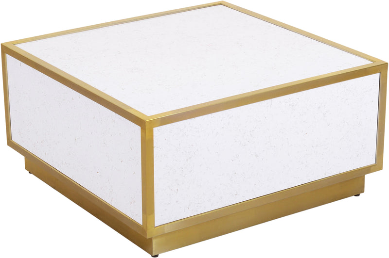 Glitz White Faux Marble Coffee Table