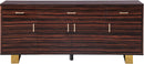 Excel Brown Zebra Wood Veneer Lacquer Sideboard/Buffet
