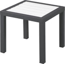 Nizuc White manufactured wood Outdoor Patio Aluminum End Table
