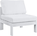 Nizuc White Waterproof Fabric Outdoor Patio Aluminum Armless Chair