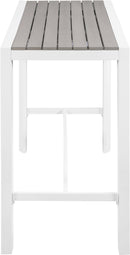 Nizuc Grey manufactured wood Outdoor Patio Aluminum Rectangle Bar Table