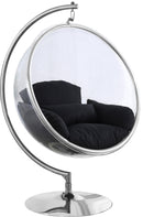 Luna Black Durable Fabric Acrylic Swing Chair