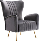 Opera Grey Velvet Accent Chair
