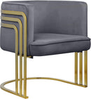 Rays Grey Velvet Accent Chair