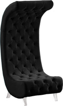 Crescent Black Velvet Accent Chair