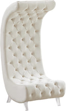Crescent Cream Velvet Accent Chair
