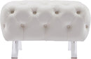 Crescent Cream Velvet Ottoman