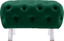 Crescent Green Velvet Ottoman