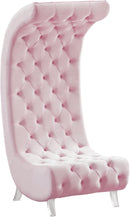 Crescent Pink Velvet Accent Chair