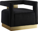 Armani Black Velvet Accent Chair