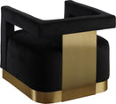 Armani Black Velvet Accent Chair
