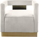 Armani Cream Velvet Accent Chair
