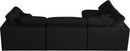 Serene Black Linen Fabric Deluxe Cloud Modular Sectional