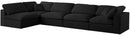 Serene Black Linen Fabric Deluxe Cloud Modular Sectional