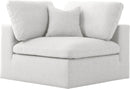 Serene Cream Linen Fabric Deluxe Cloud Corner Chair
