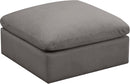 Plush Grey Velvet Standard Cloud Modular Ottoman