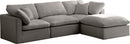 Plush Grey Velvet Standard Cloud Modular Sectional