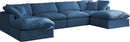 Plush Navy Velvet Standard Cloud Modular Sectional