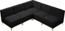 Alina Black Velvet Modular Sectional