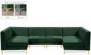 Alina Green Velvet Modular Sectional