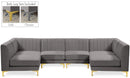 Alina Grey Velvet Modular Sectional