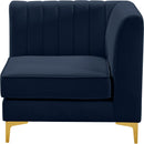 Alina Navy Velvet Corner Chair