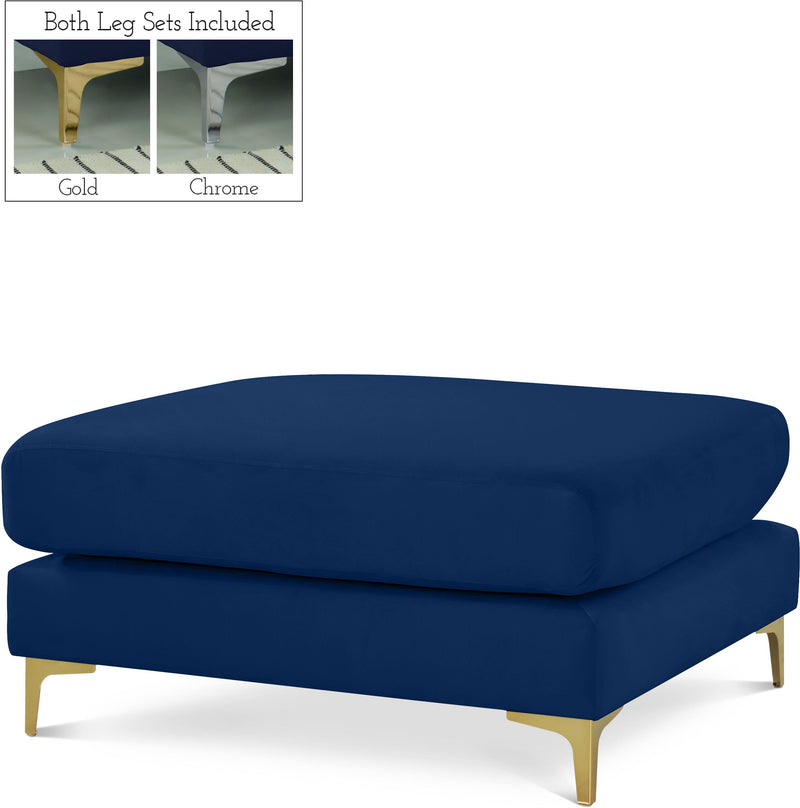 Julia Navy Velvet Modular Ottoman