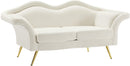 Lips Cream Velvet Loveseat
