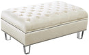 Lucas Cream Velvet Ottoman