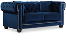 Bowery Navy Velvet Loveseat
