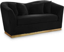 Arabella Black Velvet Loveseat