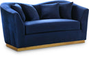 Arabella Navy Velvet Loveseat