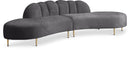 Divine Grey Velvet 2pc. Sectional